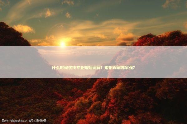 什么时候该找专业婚姻调解？婚姻调解哪家强？
