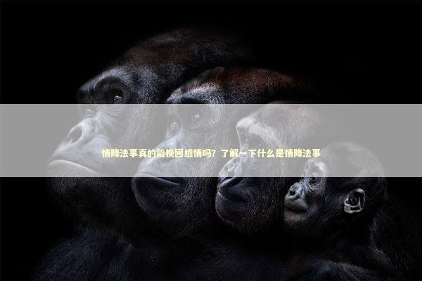 情降法事真的能挽回感情吗？了解一下什么是情降法事